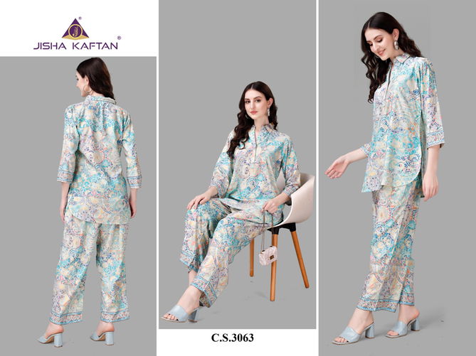 Rayon Co Ord Vol 3 By Jisha Kaftan Western Cord Set Islamic Kaftan Catalog
